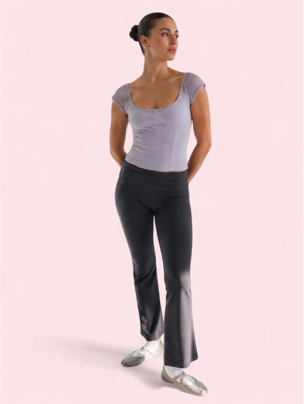Free people movement corset lavender seamless mesh top